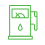 A green neon gas pump